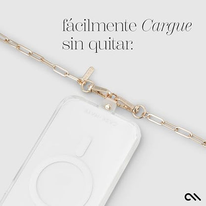 Case-Mate - Correa cruzada para teléfono celular, correa para teléfono celular con manos libres, dije de teléfono, soporte para cadena de cuello para iPhone 14 Pro Max/ 13 Pro Max/ 12 Pro Max/ 11/S23, color dorado