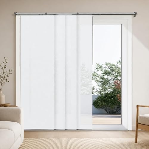 CHICOLOGY - Persianas para Puertas correderas de Vidrio, persianas Verticales para Puertas de Patio, Divisor de habitación, Color Blanco Skyrise (filtrado de luz) Ancho 46-86 x Alto 0-96 Pulgadas