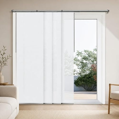 CHICOLOGY - Persianas para Puertas correderas de Vidrio, persianas Verticales para Puertas de Patio, Divisor de habitación, Color Blanco Skyrise (filtrado de luz) Ancho 46-86 x Alto 0-96 Pulgadas