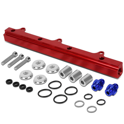 DNA Motoring Kit de Riel de Inyector de Combustible de Alto Flujo para Honda Civic Si/Prelude/CRV 88-01, Rojo, FRK-B16-RD