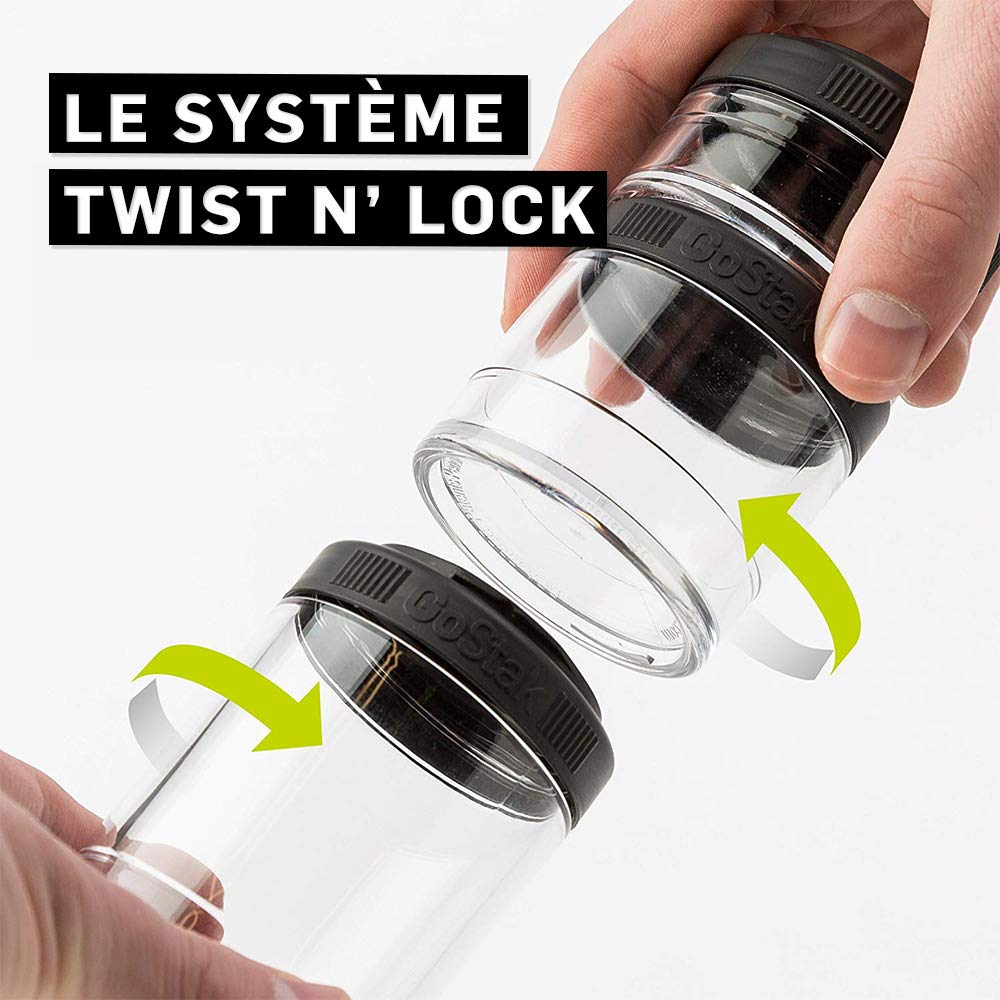 BlenderBottle GoStak - Contenedores de 150 cc, paquete de 2 unidades, color rosado, 100cc paquete de 3, Negro, 100cc 3-Pak, 1