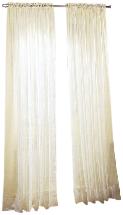 No. 918 Erica Panel de Cortina de Gasa Transparente - 1 - Cáscara de huevo Blanco roto - 129.5An x 213.4Al cm (1 Paneles)
