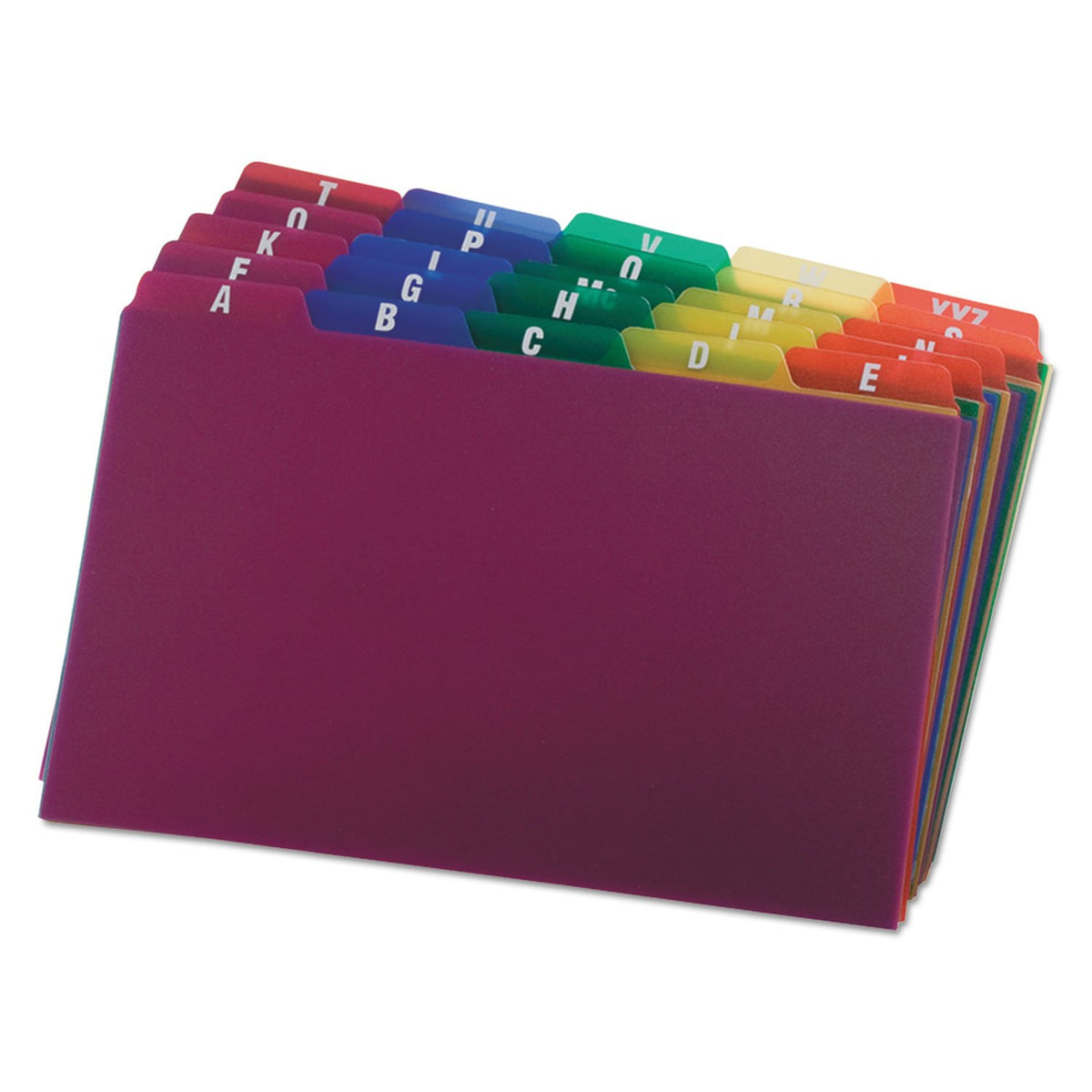 Oxford Poli guías de tarjeta de índice, alfabético, A-Z, varios colores, Variados, 5" x 8"