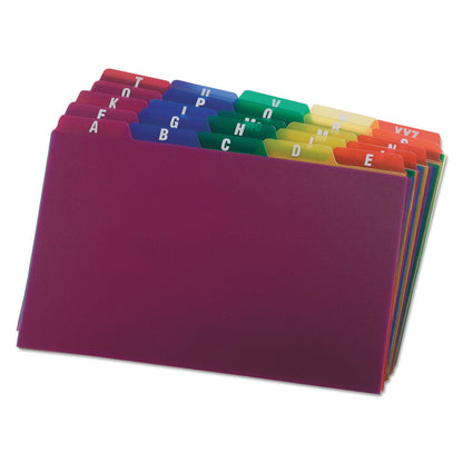 Oxford Poli guías de tarjeta de índice, alfabético, A-Z, varios colores, Variados, 5" x 8"