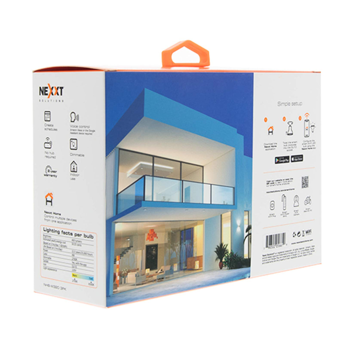 Nexxt Bombilla LED luz blanca regulable inteligente Wi-Fi 110V MR16 3 pack