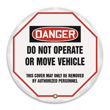 AccuformNMC - Funda de volante para etiqueta de bloqueo, estilo OSHA-Legend Danger Do not Operate or Move Vehicle..., vinilo reforzado, 20 pulgadas de diámetro, KDD824