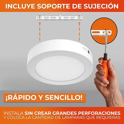 Tecnolite - Lámpara Plafón LED Techo 18 W, Luz Suave Cálida, Iluminación Interiores, No atenuable, LED integrado