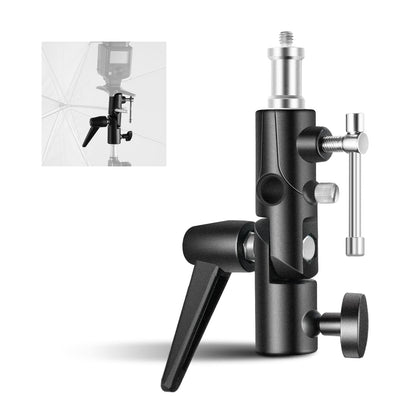 NEEWER Soporte de Flash de Cámara Montaje Tipo H con Soporte de Caja de Luz de Paraguas, Adaptador de Soporte de Luz de Metal Ajustable Giratorio de 180° con Adaptador 1/4" a 3/8"