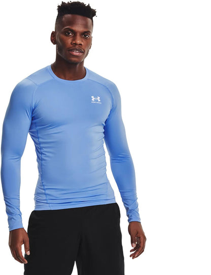 Under Armour HeatGear Playera de Compresión Manga Larga Hombre - XXL - azul Carolina (475) - Blanco