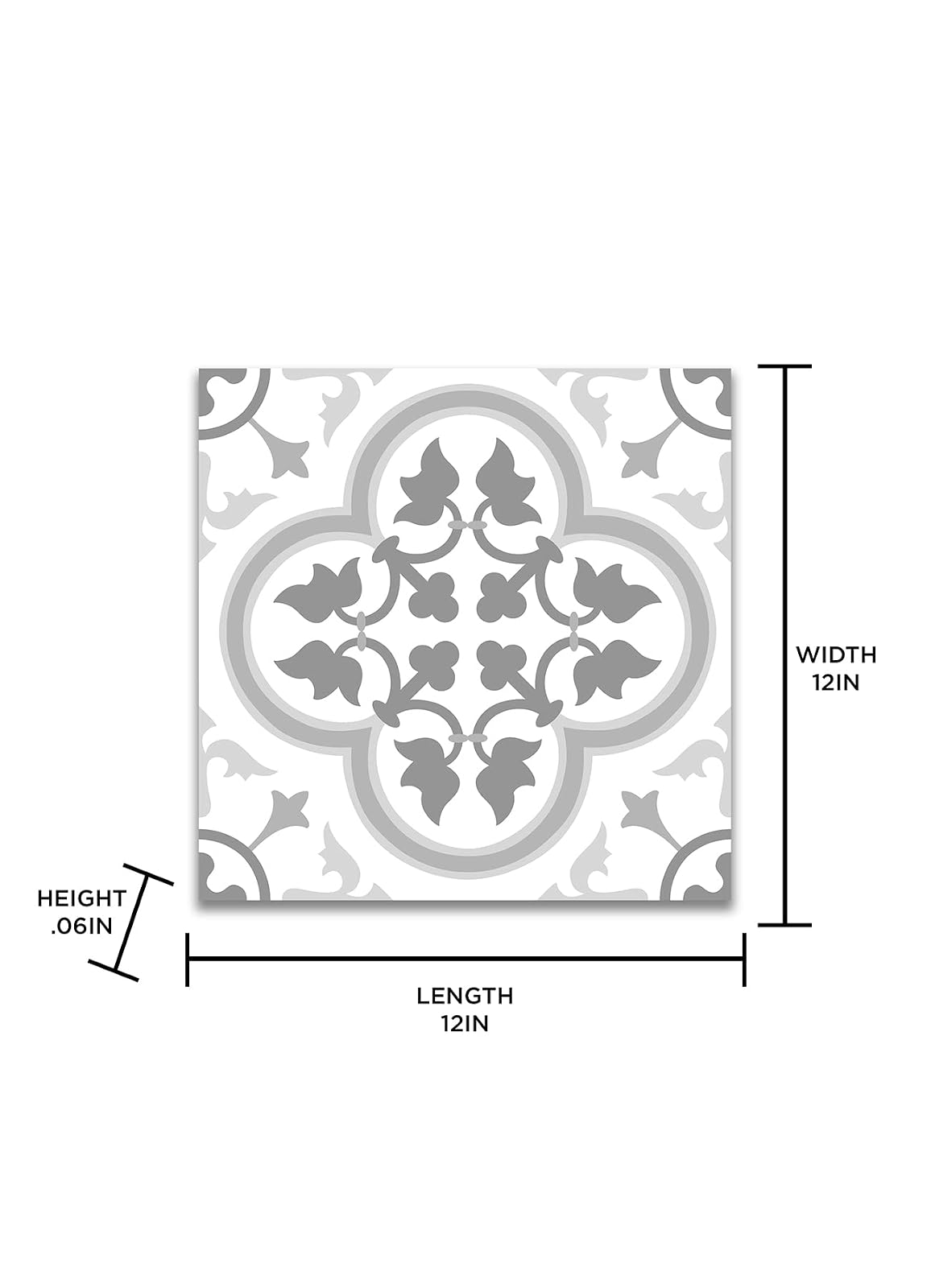 FloorPops FP2953 - Azulejos Remy, despegar y pegar, color gris