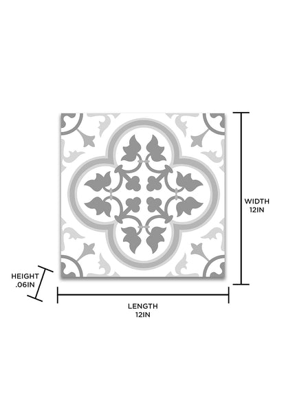 FloorPops FP2953 - Azulejos Remy, despegar y pegar, color gris