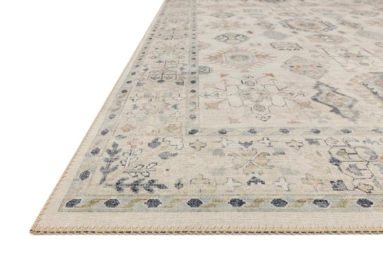 Loloi II Hathaway Collection HTH-04 Beige/Multi 7'-6" x 9'-6" Area Rug