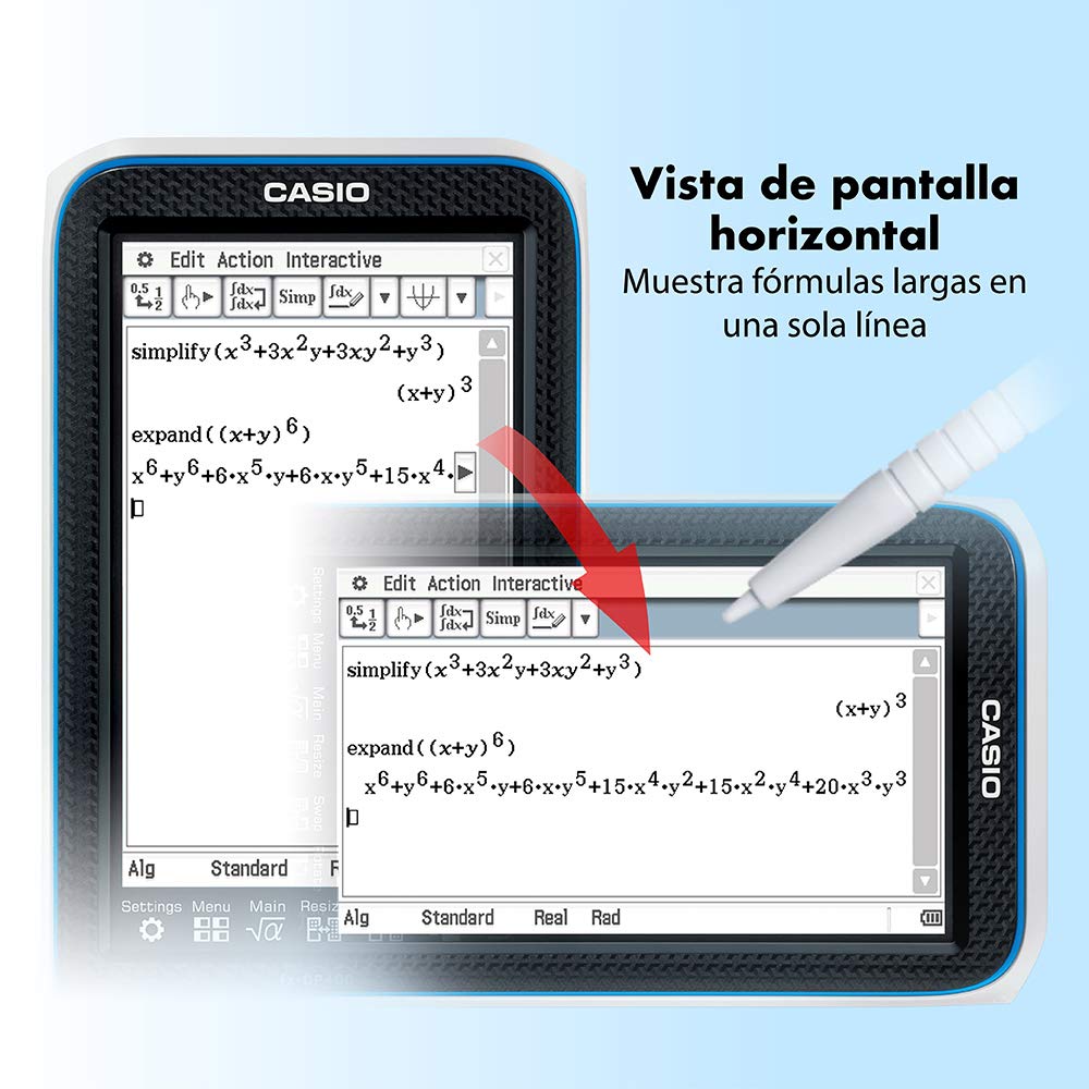 Casio Calculadora Graficadora fx‑CP400, Color Negro, +5000 Funciones, Solar y Batería, Nivel Universidad