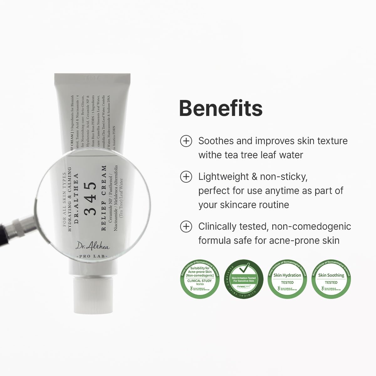 Dr.althea 345 Relief Cream, Daily Face Moisturizer for Soothing | Recovery and Blemish Care with Pdrn & Niacinamide, Korean Vegan Skincare All Skin Types, 1.69 Fl Oz (Ver.2 - Pack of 1)