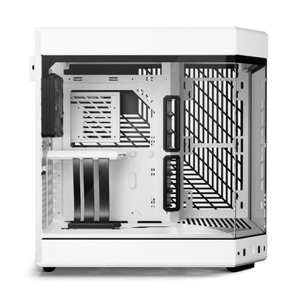 Hyte Y60 - Carcasa Moderna y estética de Doble cámara panorámica de Vidrio Templado de Media Torre ATX para Juegos de computadora con Cable Elevador PCIE 4.0 Incluido, Blanco Nieve (CS-HYTE-Y60-WW)
