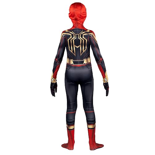 Marvel - Disfraz de Zentai de lujo oficial de Spider-Man integrado para jóvenes, elastano elástico con cremalleras ocultas y aberturas para la muñeca (M) multicolor