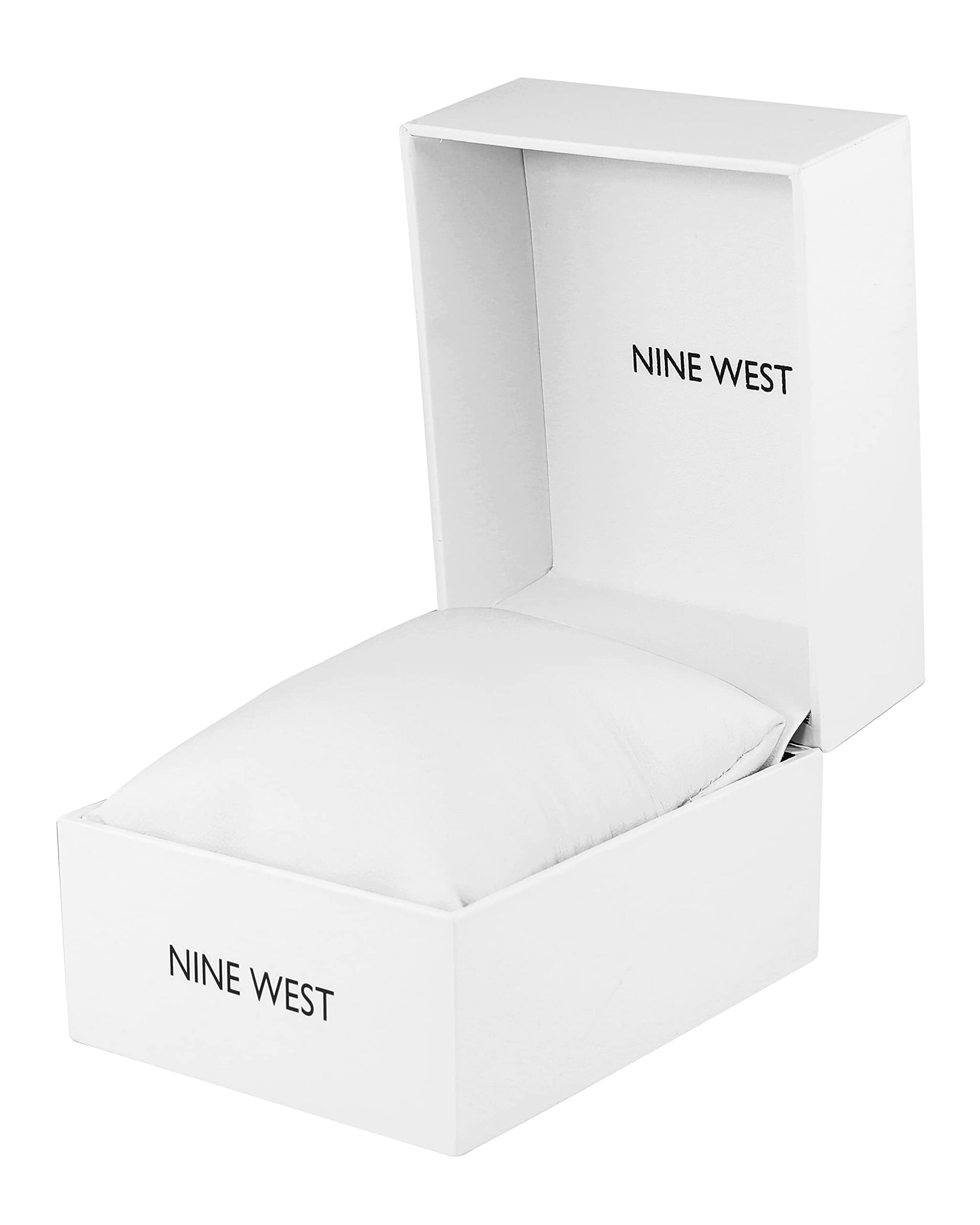 Nine West - Reloj con correa para mujer, Blanco/Dorado, Moderno