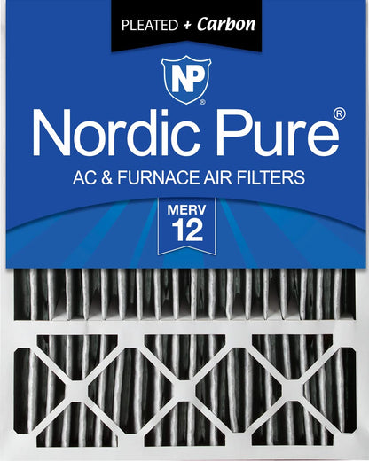 Nordic Pure 20x25x5LXREDPM12C-1 Lennox X6673_X6675 Replacement MERV 12 Pleated Plus Carbon Filter