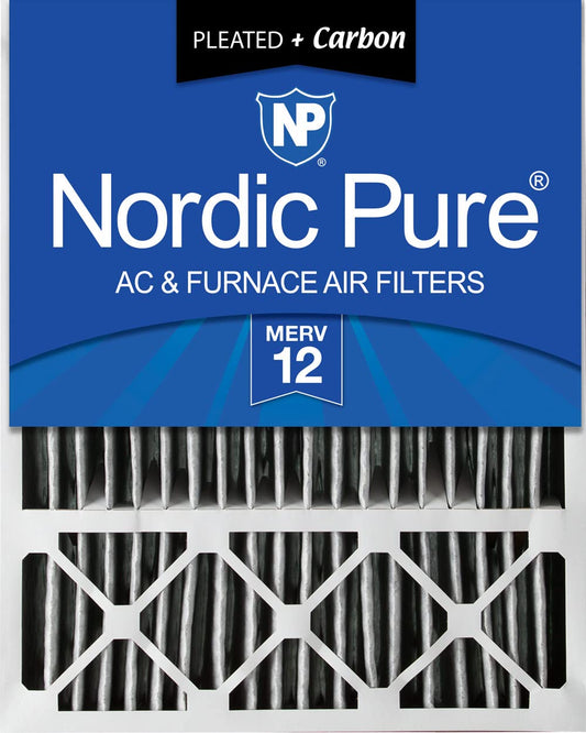 Nordic Pure 20x25x5LXREDPM12C-1 Lennox X6673_X6675 Replacement MERV 12 Pleated Plus Carbon Filter