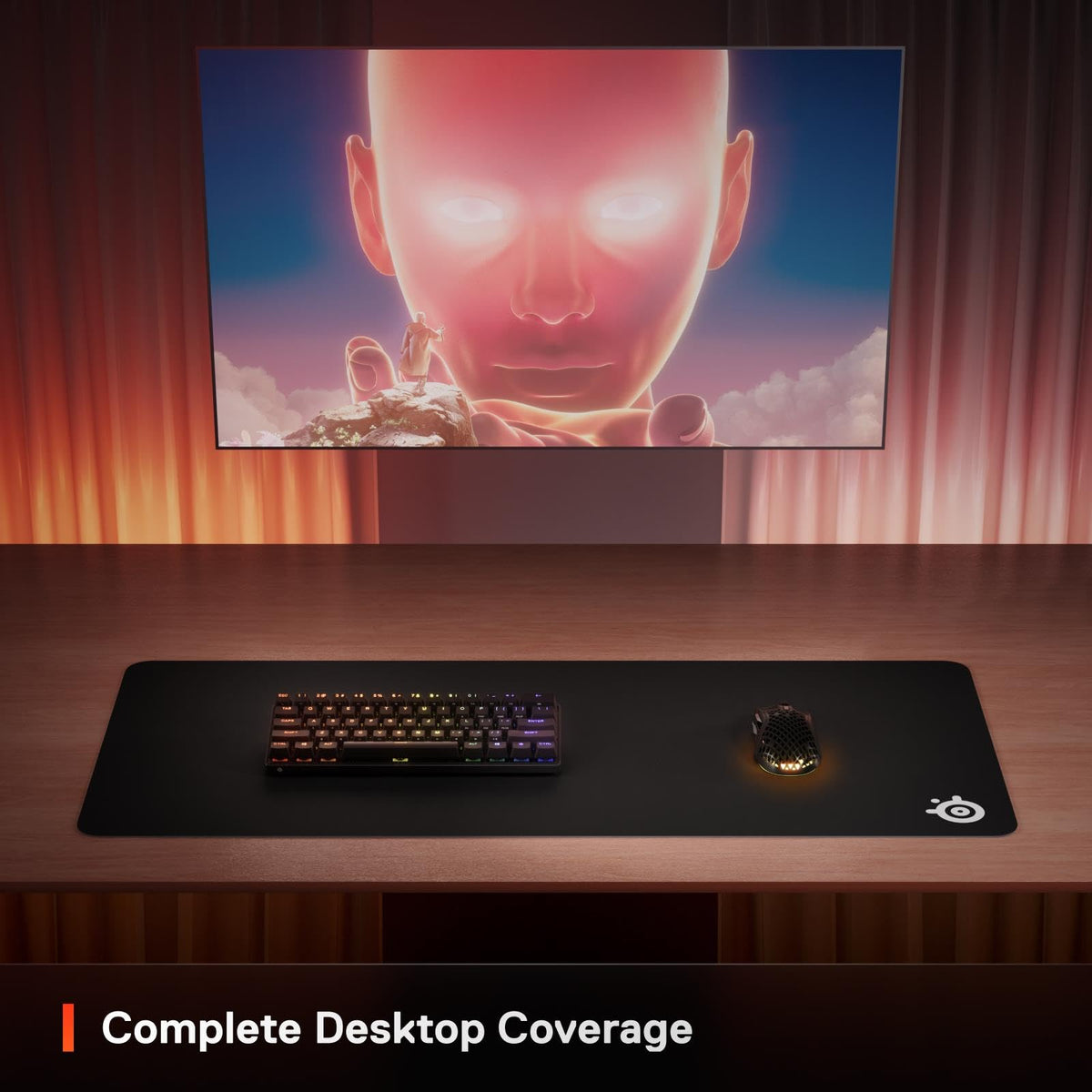 SteelSeries QcK Alfombrilla de ratón para Videojuegos - Tejido XXL - Seguimiento y Estabilidad de Primera Clase - Alfombrilla de ratón para Deportes electrónicos - Parte Inferior Antideslizante -