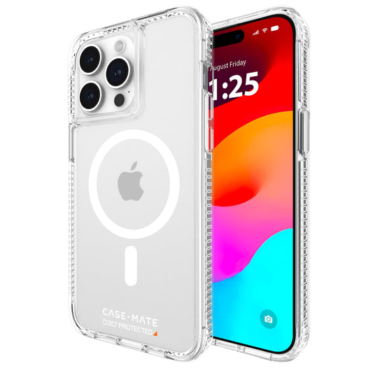 Case-Mate - Funda transparente ultra resistente para iPhone 15 Pro Max [protección contra caídas D3O de 16 pies] [compatible con Magsafe] Funda delgada para iPhone 15 Pro Max de 6.7 pulgadas, a prueba de golpes, antiamarillo, tecnología antiarañazos