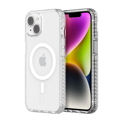 Incipio Grip Funda con MagSafe Compatible con iPhone 13/14, Protección Caídas 4.2m, Bisel Elevado, Protección Antimicrobiana - Transparente