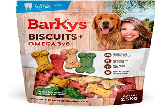 Barkys Biscuit premios para Perro con Omega 3 Y 6, 2.5 kg