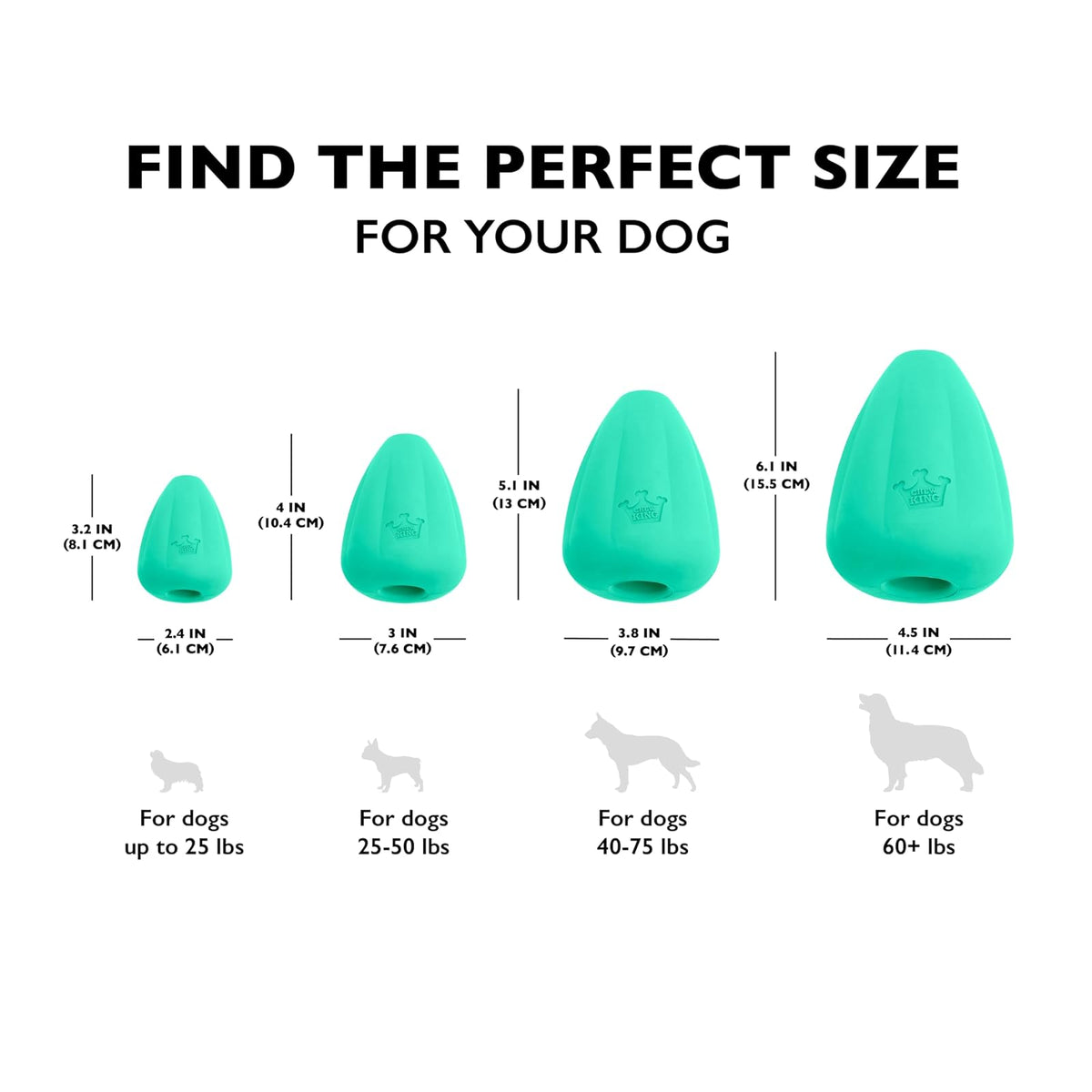 Chew King Juguete Premium para Perro, XL, Juguete de Goma Natural Extremadamente Duradero, Paquete de 2
