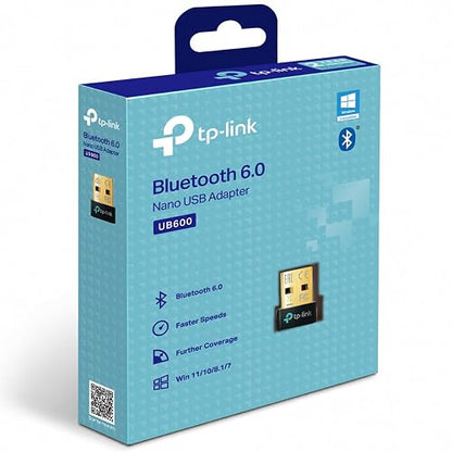 TP-Link Nano USB Bluetooth 6.0 Adaptador (UB600) - Dongle Bluetooth para PC | Plug & Play para Windows 11/10/8.1/7 | Conecta hasta 7 Dispositivos | Diseño Nano