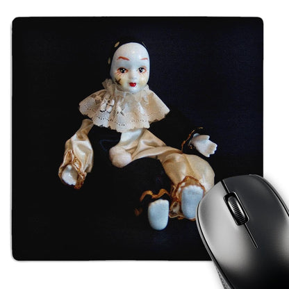 3dRose 8 x 8 x 0.25 Inches Black and White Jester Mouse Pad (mp_18616_1)