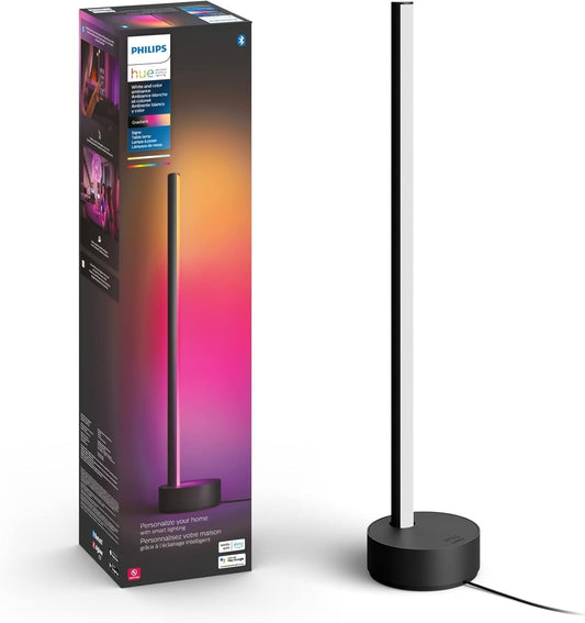 Philips Hue Luminario Inteligente de mesa Signe color negro luz multicolor Gradiant funciona-Compatible con Alexa