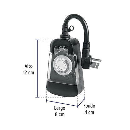 Volteck TEM-1E, Temporizador analógico para uso en exteriores 2 contactos
