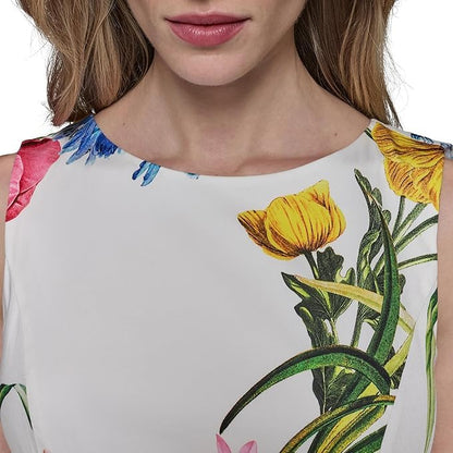 KARL LAGERFELD Scoop Neck Sleeveless Midi Sheath Dress Vestido Informal Mujer