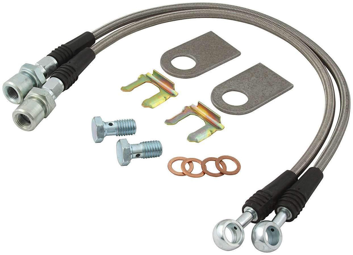 Allstar Performance ALL42032 Kit de Manguera de Freno de Acero Inoxidable para Vehículos GM Métrico 16 Pulgadas