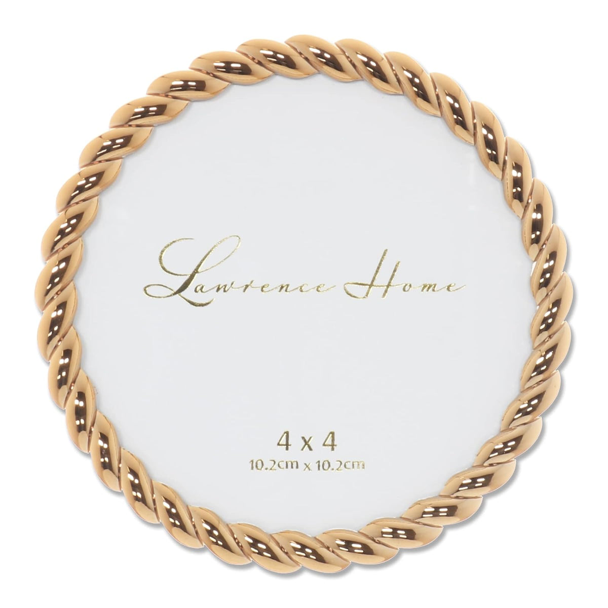 Lawrence Frames Marco de Fotos con Diseño de Cuerda - 4x4 Round - Dorado