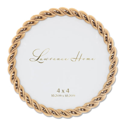 Lawrence Frames Marco de Fotos con Diseño de Cuerda - 4x4 Round - Dorado