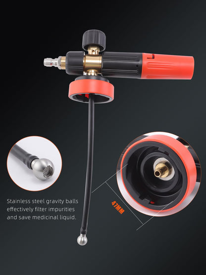 Cañón de Espuma SPTA (tecnología de Espuma de Nieve más Gruesa) con Conector rápido de 1/4 Pulgadas para Lavadora a presión (Boca Ancha), Botella de 34 onzas (Conector rápido de 1/4 Pulgadas) con