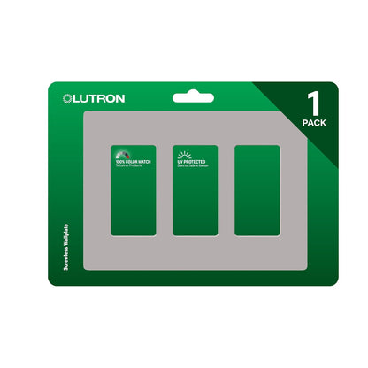 Lutron Claro Placa de pared de 3 pines, 1 paquete, Marrón - Gris - 1 paquete