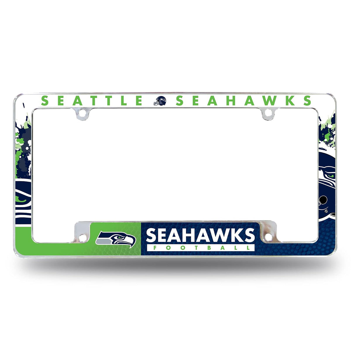 Rico Industries Marco de Placa Cromado con Licencia Oficial NFL - Seattle Seahawks - Multicolor
