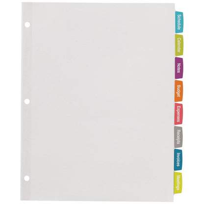 Avery - Separadores de etiquetas blancas imprimibles con pestañas grandes para carpetas de 3 anillos, 8 pestañas por juego, blanco, ideal para suministros de oficina, suministros escolares