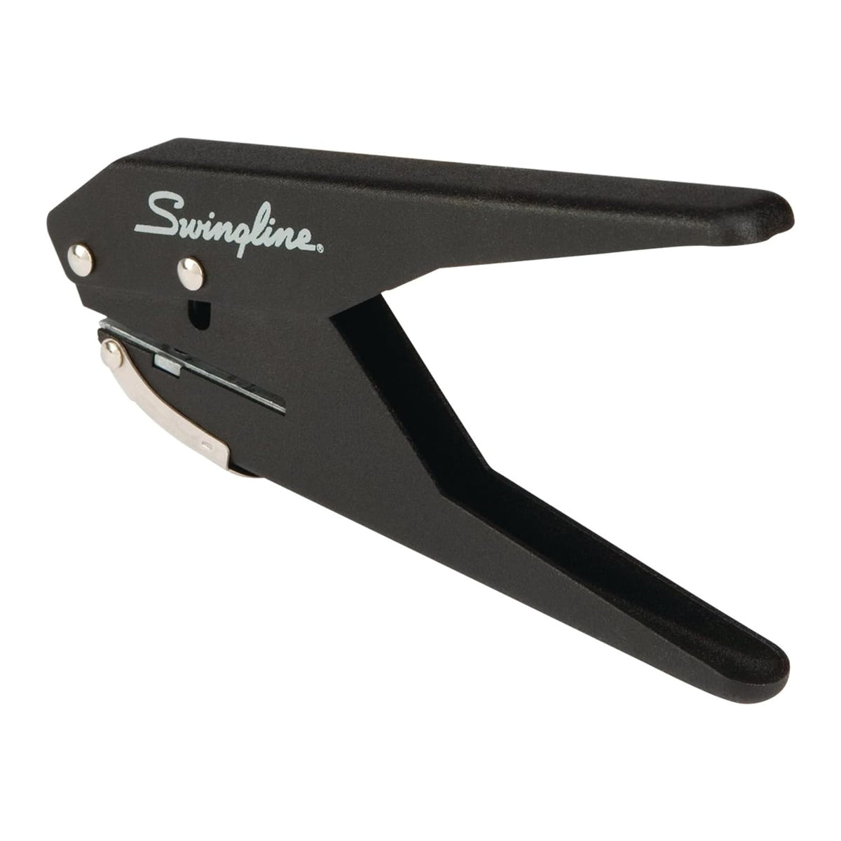 Swingline 74017 perforadora de 1 agujero, perforadora de 20 hojas de capacidad, alicates de baja fuerza, negro y plateado
