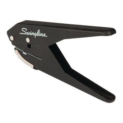 Swingline 74017 perforadora de 1 agujero, perforadora de 20 hojas de capacidad, alicates de baja fuerza, negro y plateado