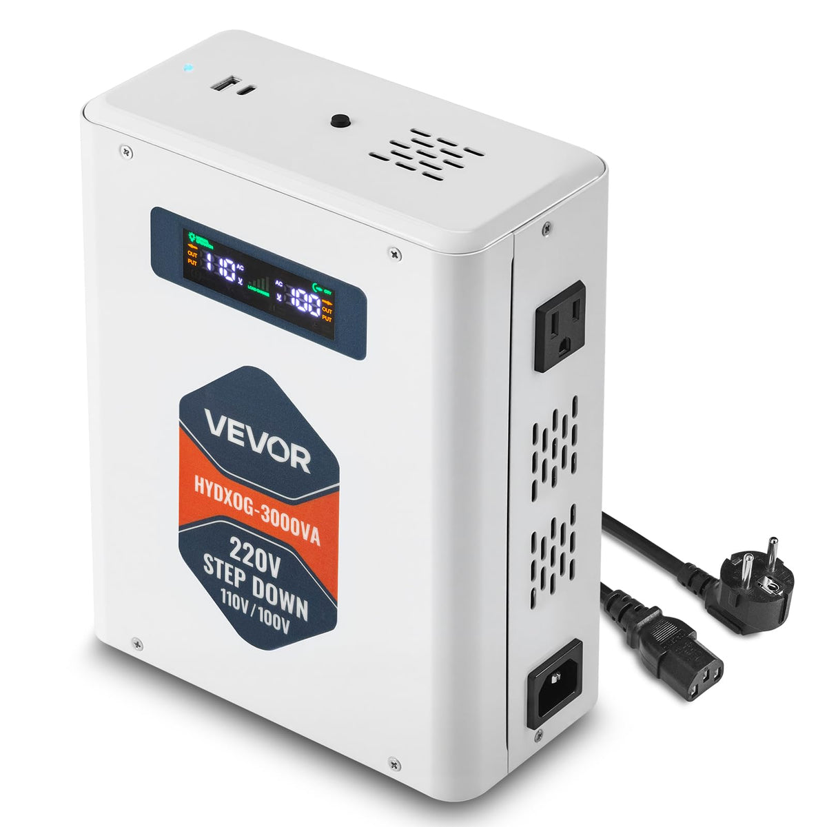 VEVOR Convertidor Reductor de Voltaje 220V a 110V 2000VA - Blanco
