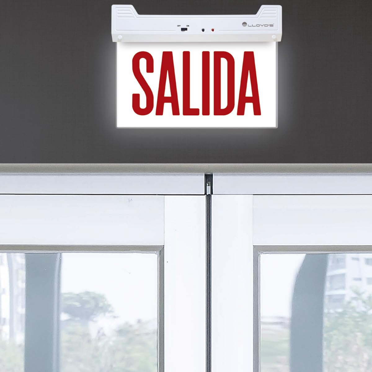 Lloyd's Señal de Salida con Lámpara LED de Emergencia