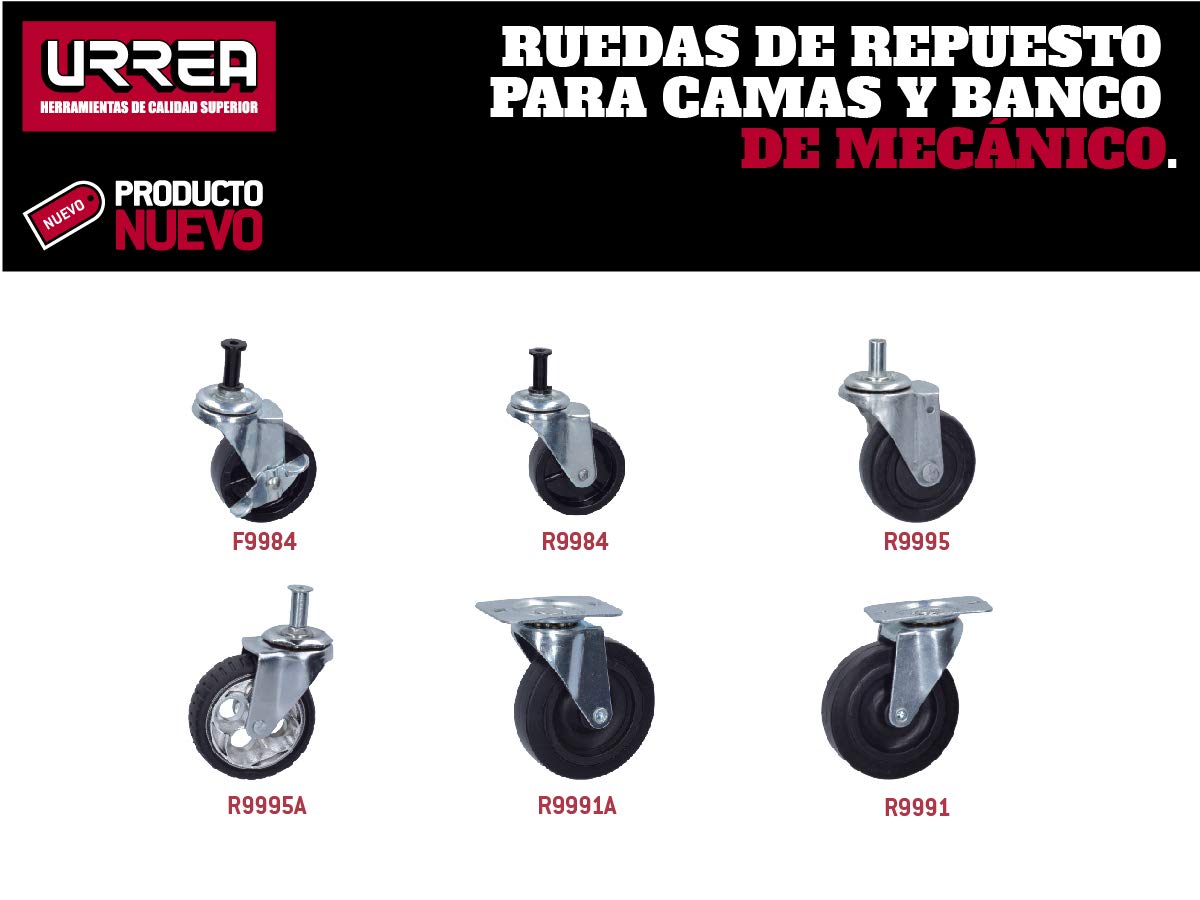 Urrea R9984 Rueda para banco de mecánico 9984., color, pack of/paquete de 1