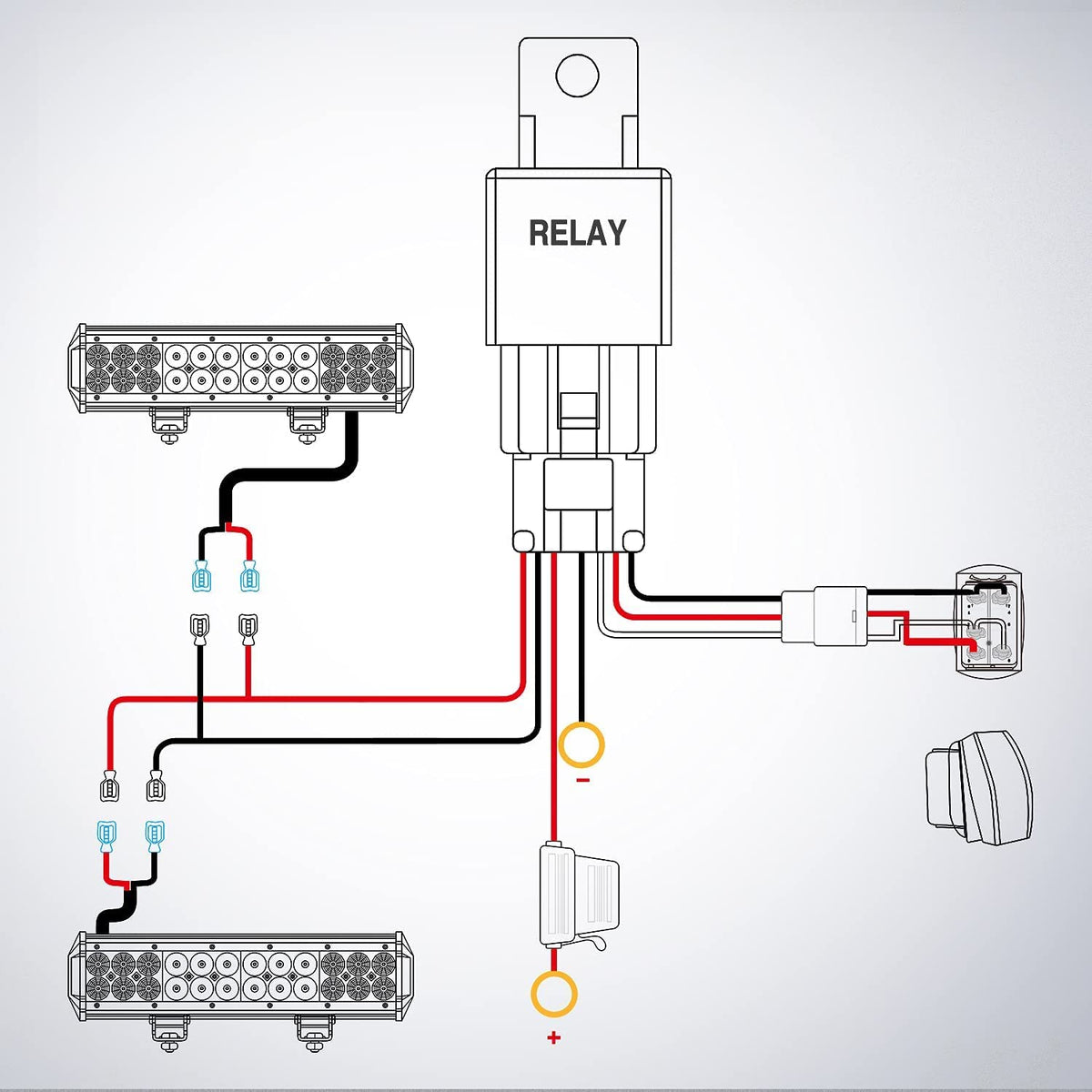 Nilight ZH321 Kit de 2 Barras LED de 120W para Conducción Impermeable Triple Filas con Interruptor 5 Pines y Arnés 16AWG, Blanco