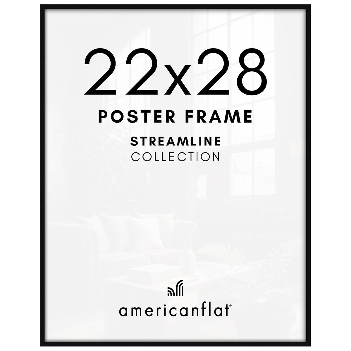 Americanflat Marco de Fotos Fino con Plexiglás Pulido, Negro - Negro - 55,88 x 71,12 cm (22 x 28 pulg.) - 1 paquete
