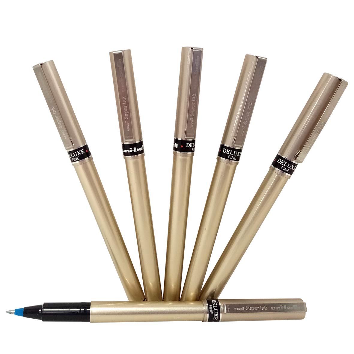 Uni-Ball Bolígrafo Antifraude Deluxe Roller Punto Ultrafino .7mm, 6 Piezas Color Azul 305.Ub177Az