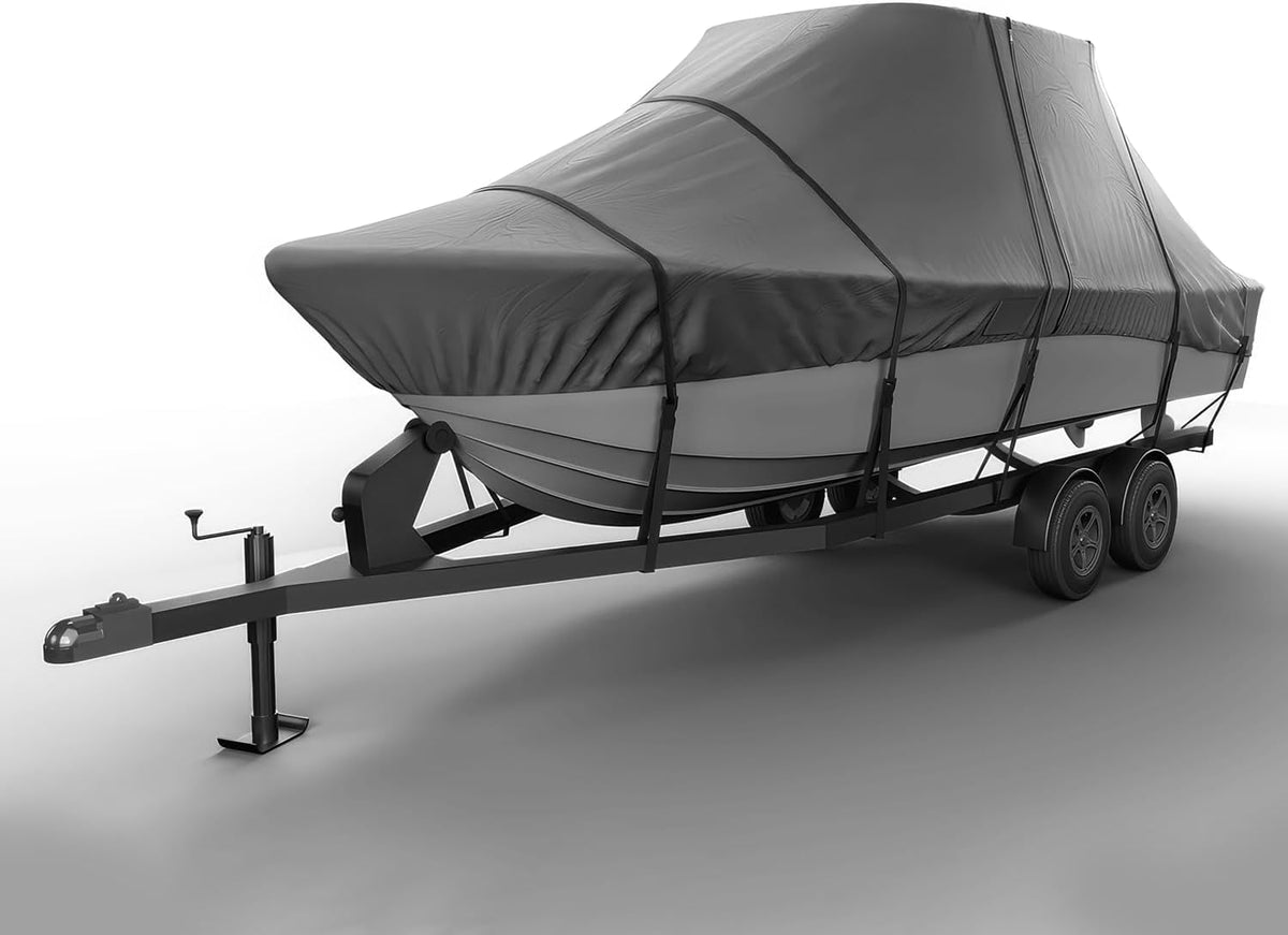 Seal Skin Covers Funda para Barco T-Top, Impermeable y Resistente para Barcos de Consola Central, Compatible con Barcos de 18' de Largo y 102" de Ancho, Resistente a los Rayos UV y a la decoloración - gris - 16'-18'L x 102"W (beam)