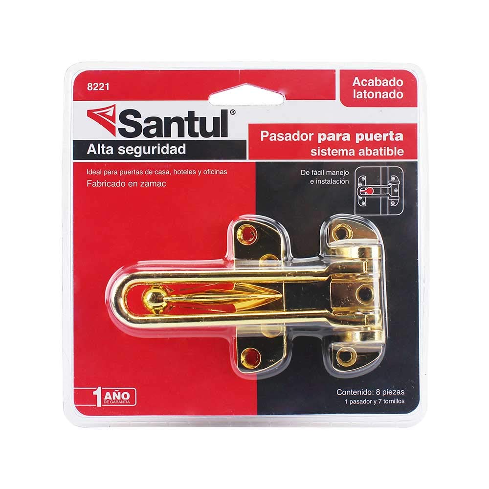 Santul 8221 Pasador para Puerta, Abatible Latón